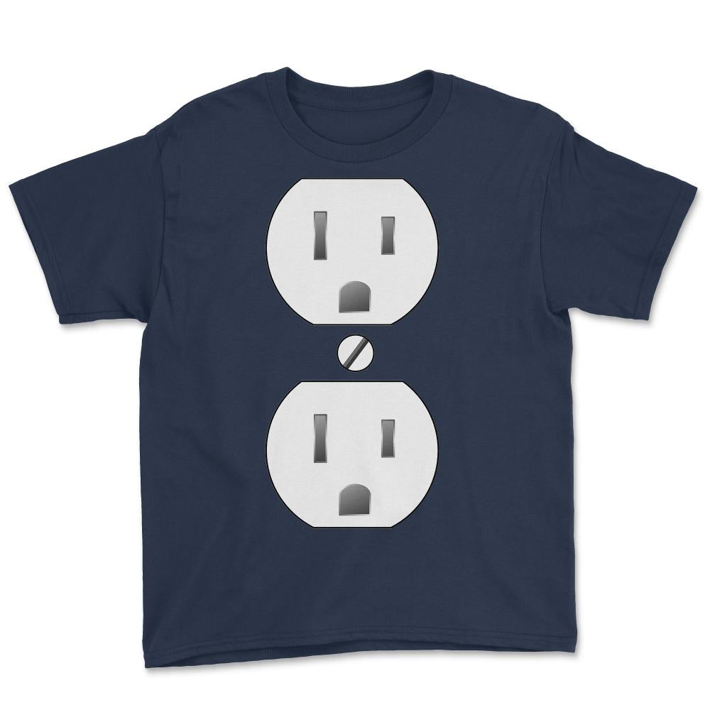 Electrical Outlet Halloween Costume - Youth Tee - Navy