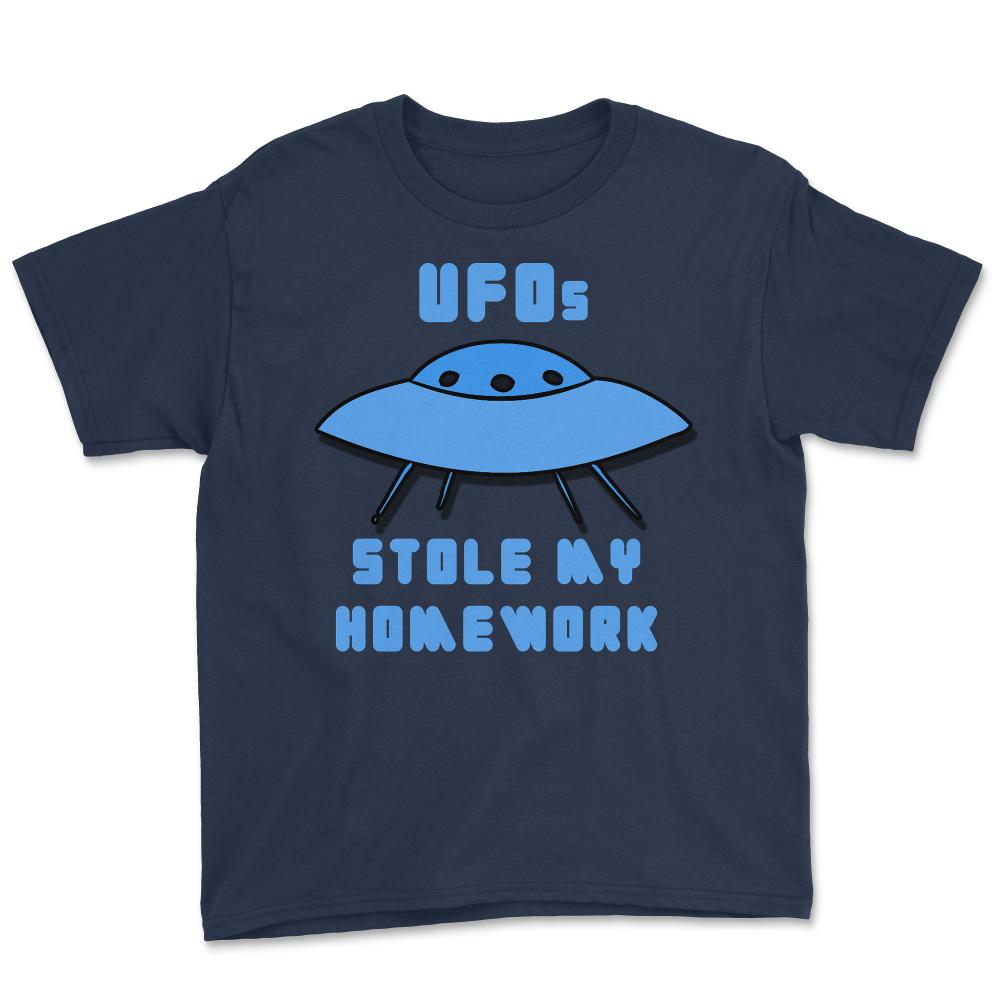 UFOs Stole My Homework - Youth Tee - Navy