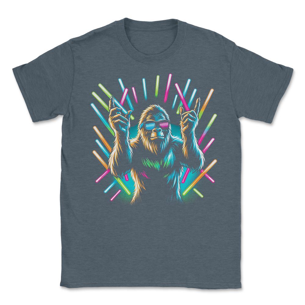 Raver Bigfoot - Unisex T-Shirt - Dark Grey Heather