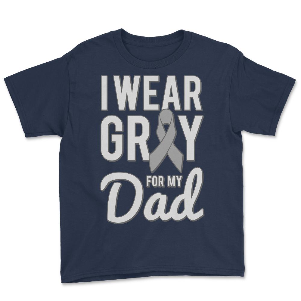 I Wear Gray For My Dad - Youth Tee - Navy