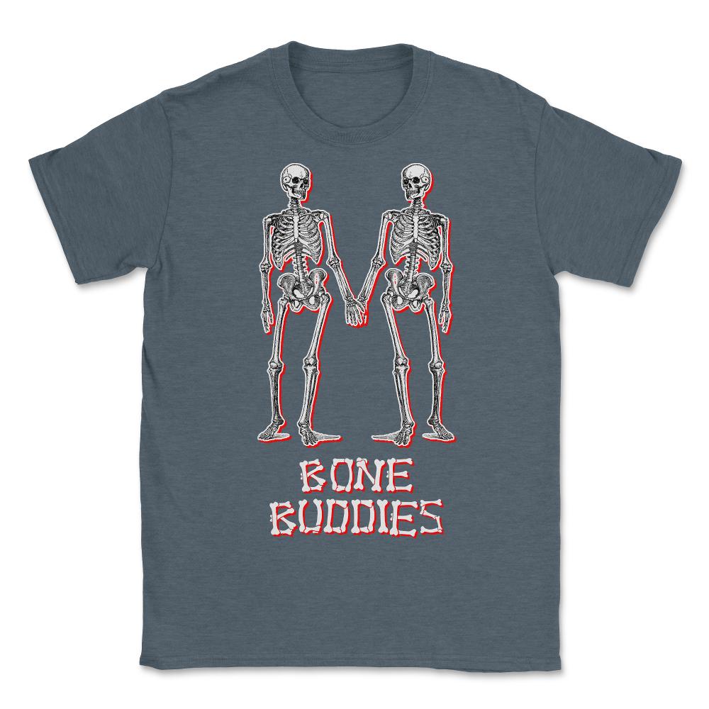 Bone Buddies Funny Skeleton - Unisex T-Shirt - Dark Grey Heather