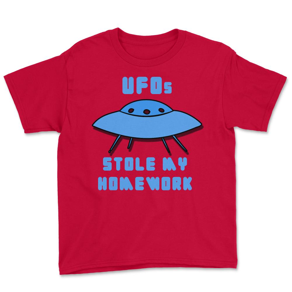 UFOs Stole My Homework - Youth Tee - Red