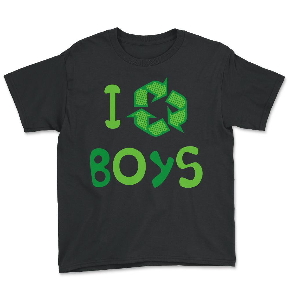 I Recycle Boys Funny Cute - Youth Tee - Black