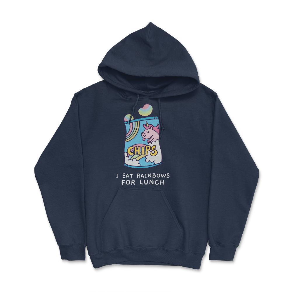 I Eat Rainbows for Lunch Unicorn Chips - Hoodie - Navy