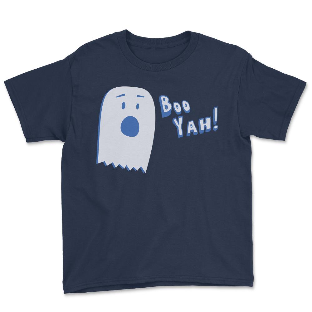Booyah Funny Halloween Ghost - Youth Tee - Navy