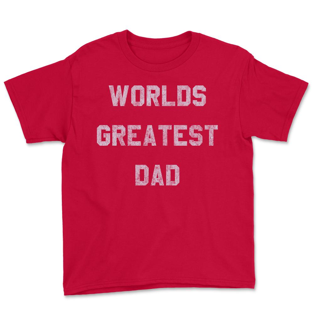 Worlds Greatest Dad Retro - Youth Tee - Red
