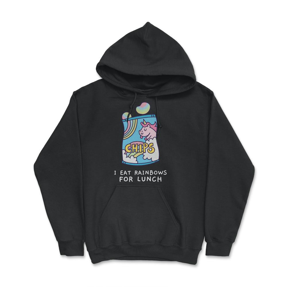 I Eat Rainbows for Lunch Unicorn Chips - Hoodie - Black