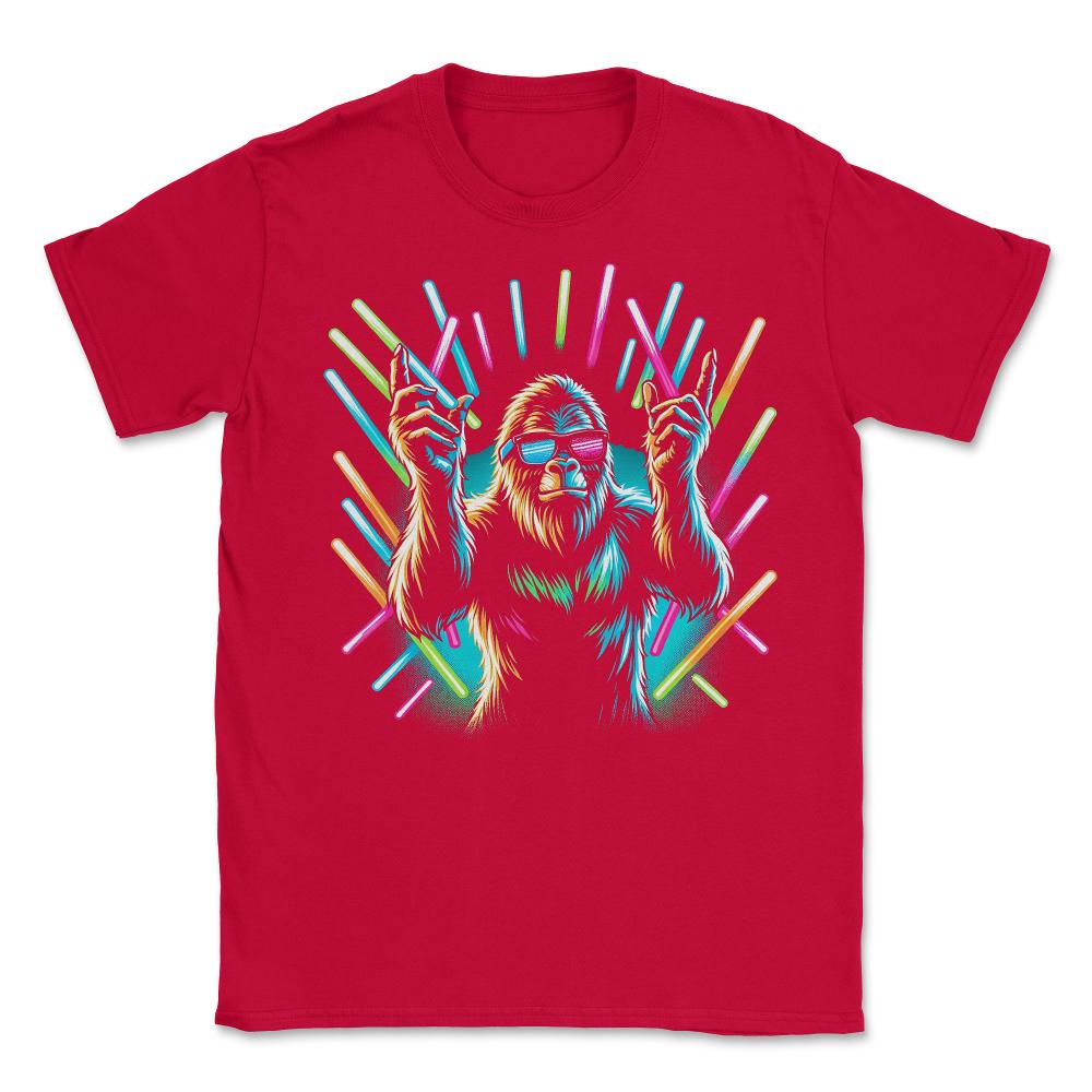 Raver Bigfoot - Unisex T-Shirt - Red