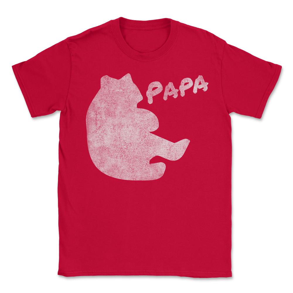 Papa Bear Retro - Unisex T-Shirt - Red