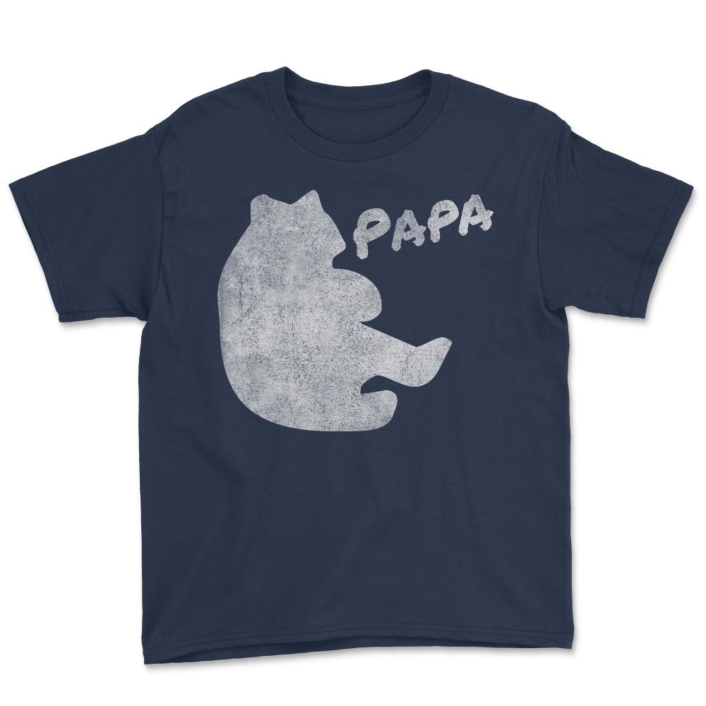 Papa Bear Retro - Youth Tee - Navy