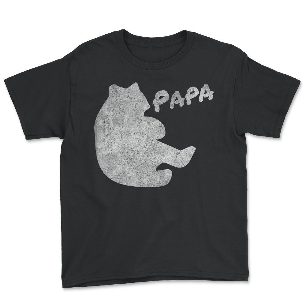 Papa Bear Retro - Youth Tee - Black