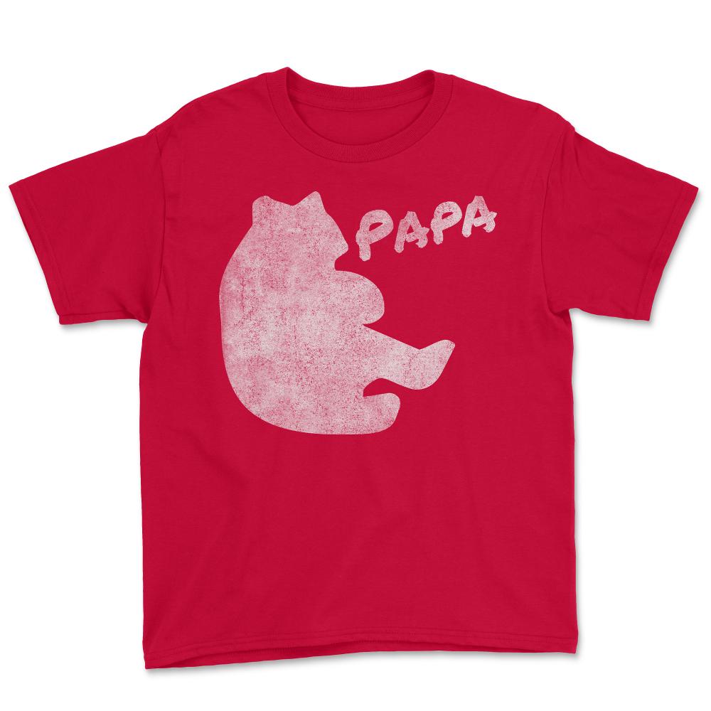 Papa Bear Retro - Youth Tee - Red