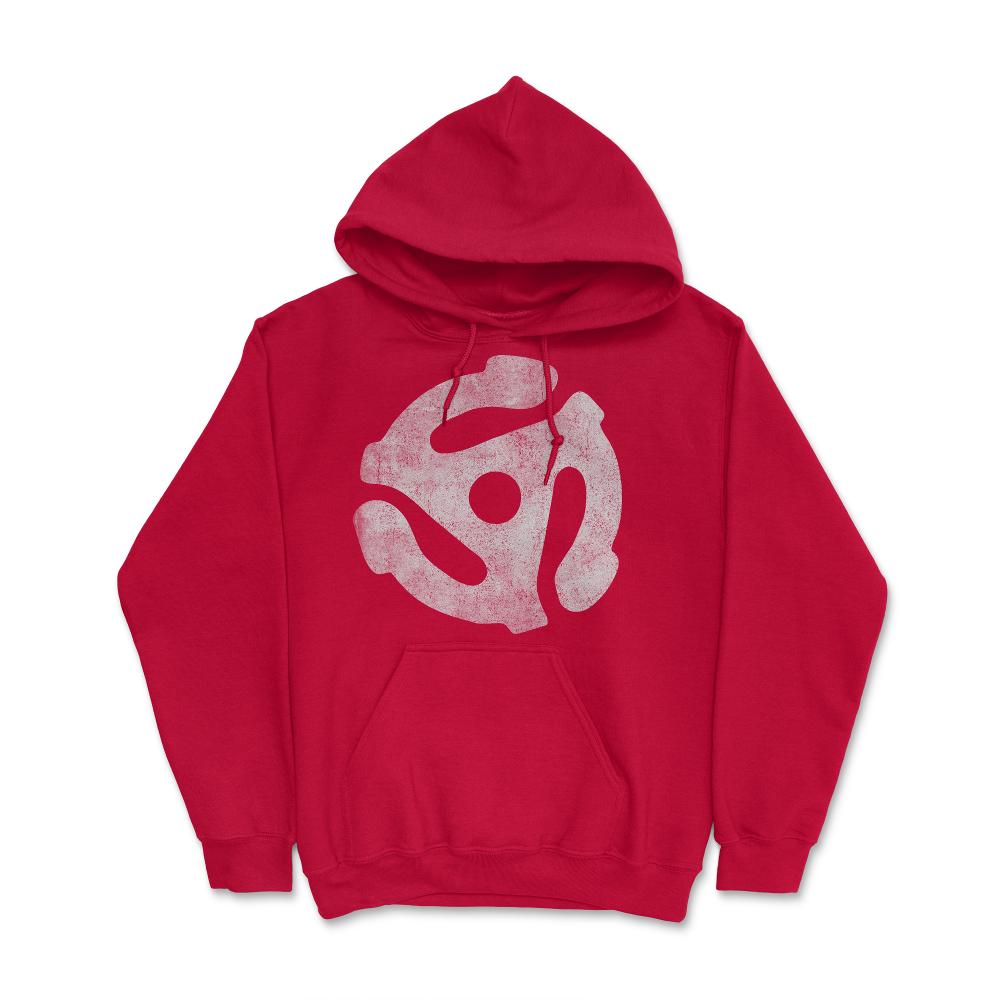 Retro 45 Rpm Record Adapter - Hoodie - Red