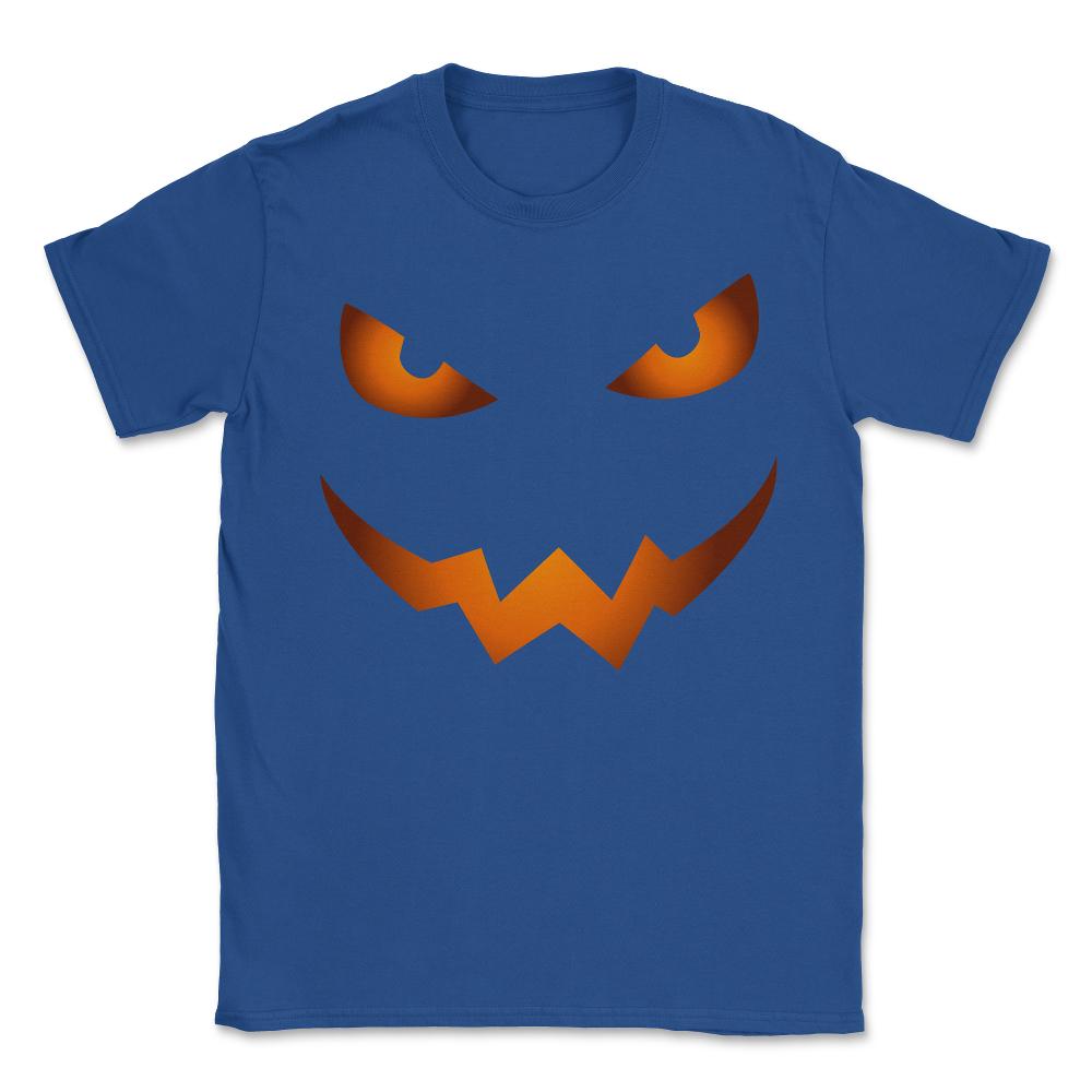 Scary Jack O Lantern Pumpkin Face Halloween Costume - Unisex T-Shirt - Royal Blue