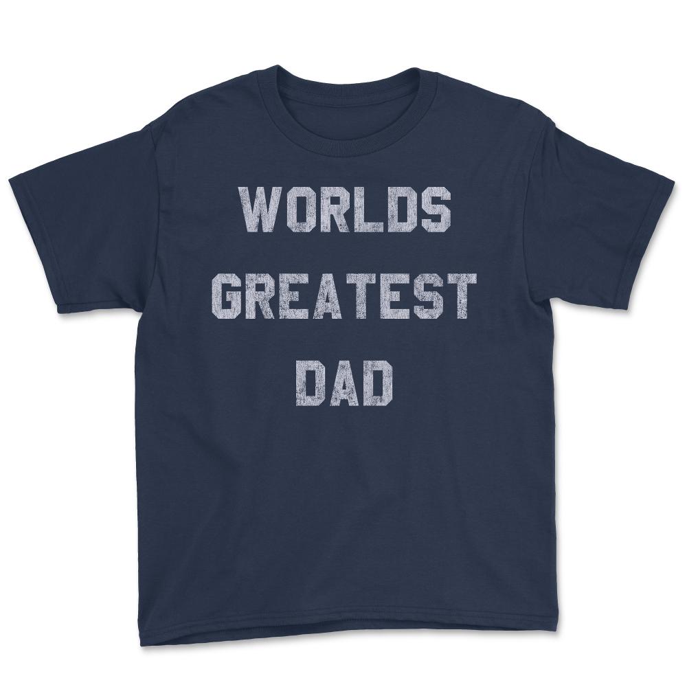 Worlds Greatest Dad Retro - Youth Tee - Navy