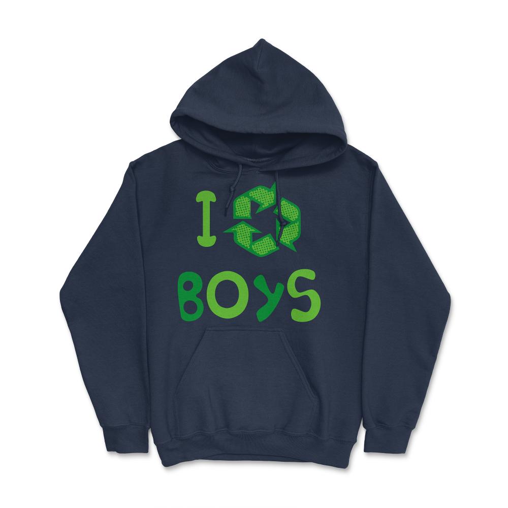 I Recycle Boys Funny Cute - Hoodie - Navy