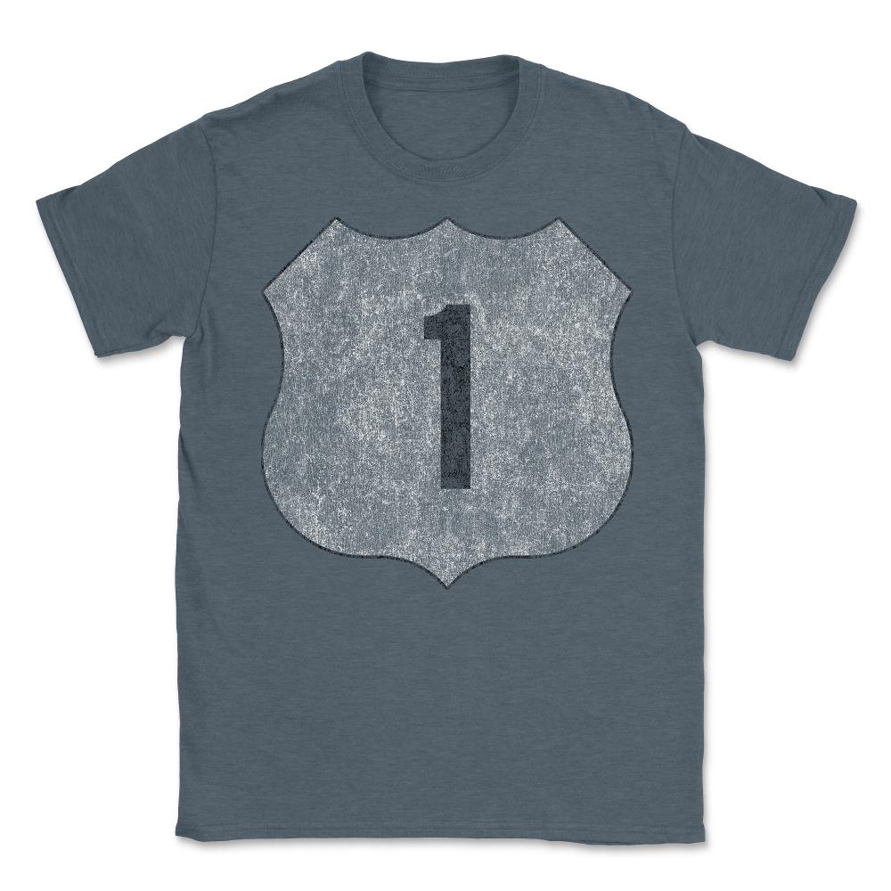 Route 1 Retro - Unisex T-Shirt - Dark Grey Heather