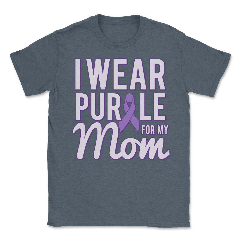 I Wear Purple For My Mom Alzheimer's - Unisex T-Shirt - Dark Grey Heather
