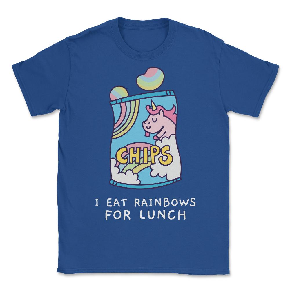 I Eat Rainbows for Lunch Unicorn Chips - Unisex T-Shirt - Royal Blue