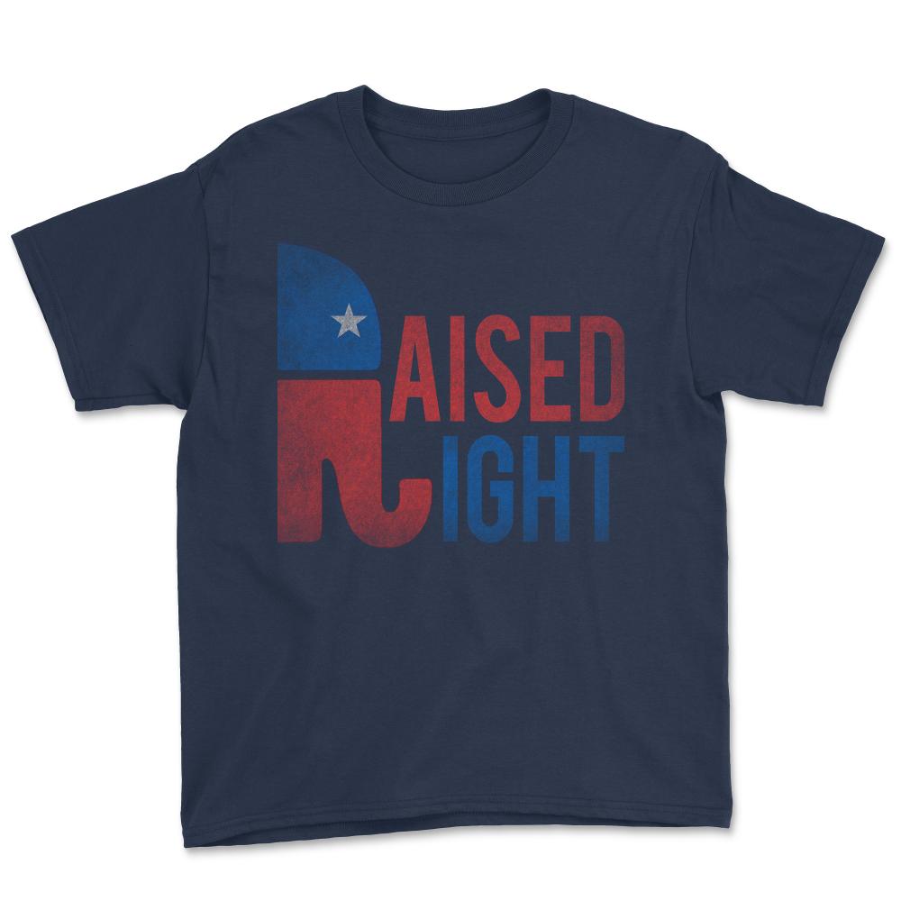 Raised Right Retro Republican - Youth Tee - Navy