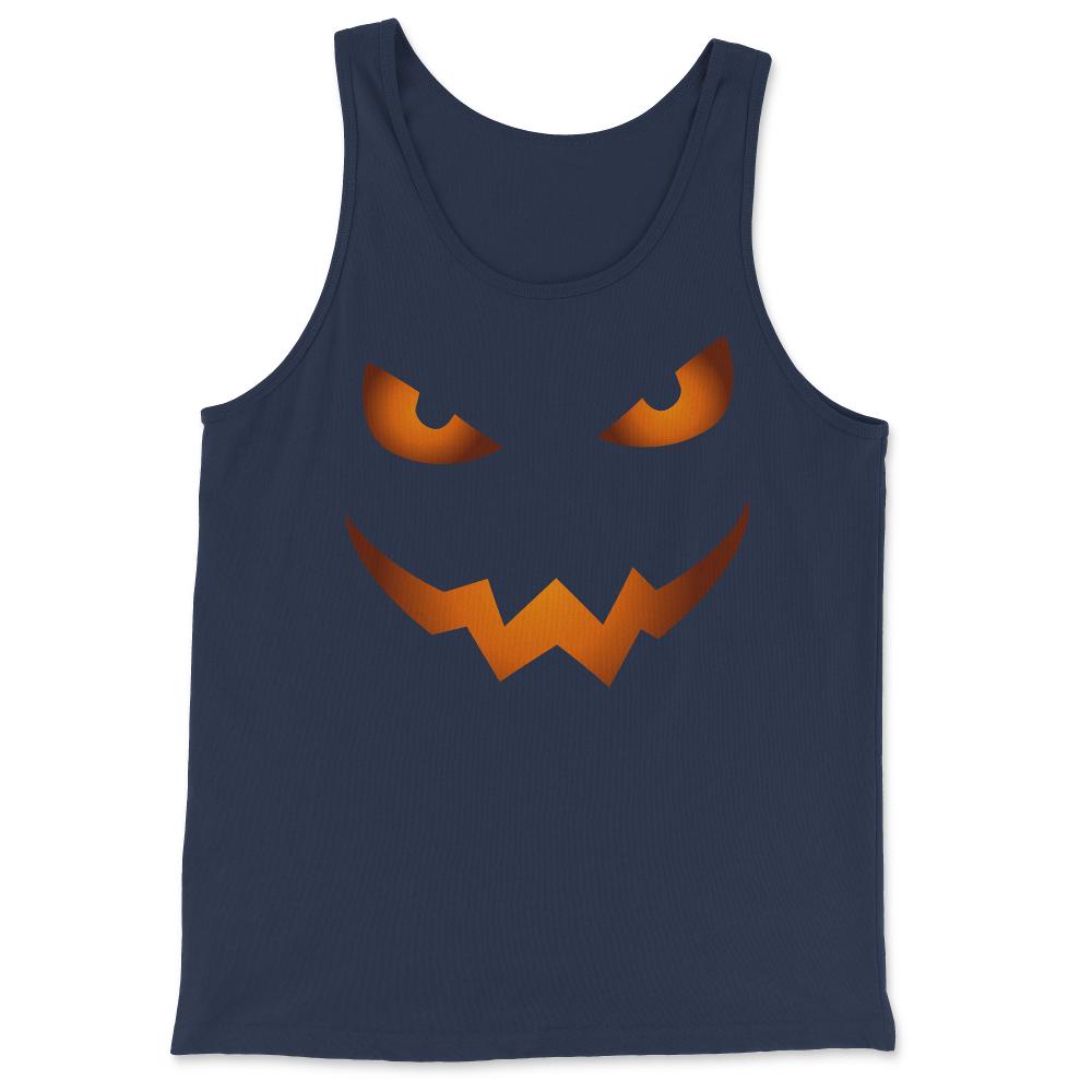 Scary Jack O Lantern Pumpkin Face Halloween Costume - Tank Top - Navy