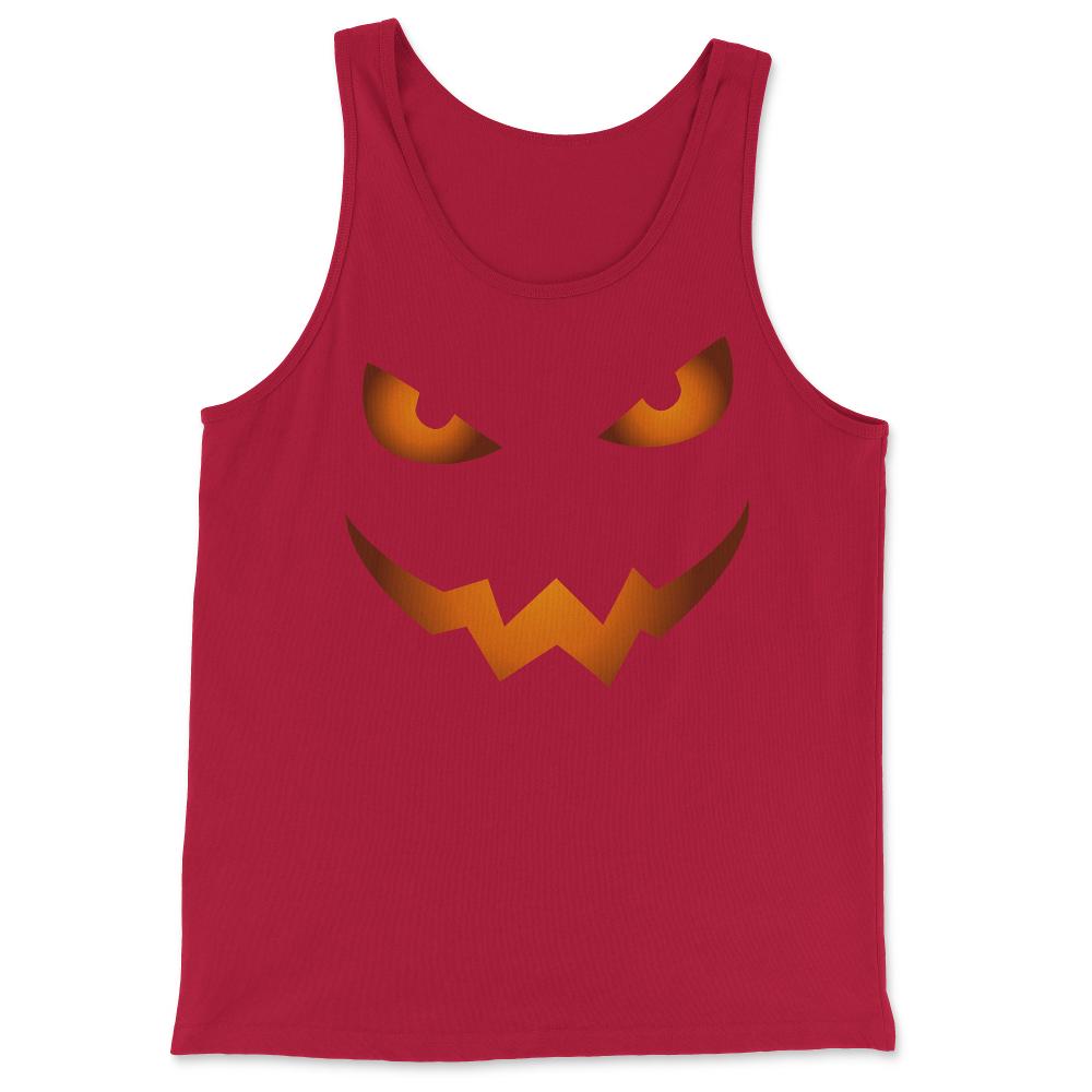 Scary Jack O Lantern Pumpkin Face Halloween Costume - Tank Top - Red