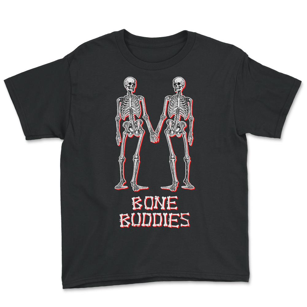 Bone Buddies Funny Skeleton - Youth Tee - Black