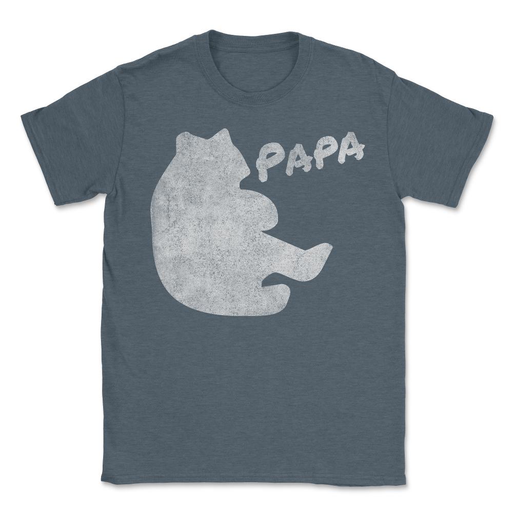 Papa Bear Retro - Unisex T-Shirt - Dark Grey Heather