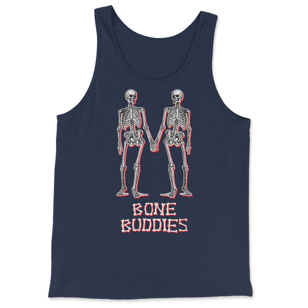 Bone Buddies Funny Skeleton - Tank Top - Navy