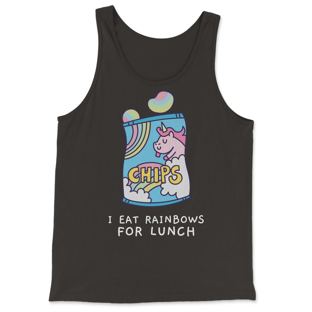 I Eat Rainbows for Lunch Unicorn Chips - Tank Top - Black