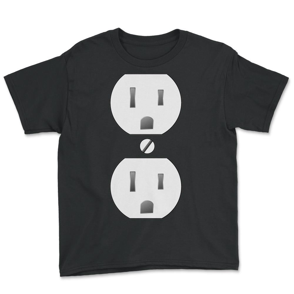 Electrical Outlet Halloween Costume - Youth Tee - Black
