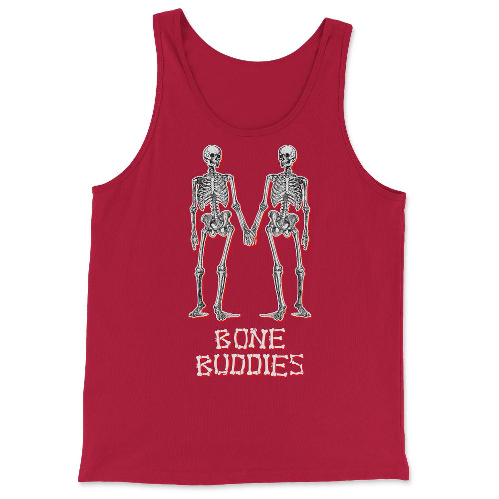 Bone Buddies Funny Skeleton - Tank Top - Red