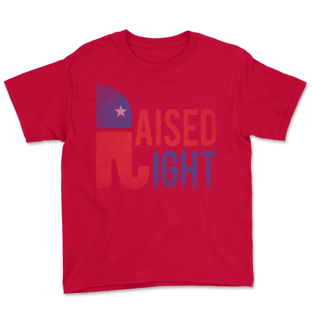 Raised Right Retro Republican - Youth Tee - Red