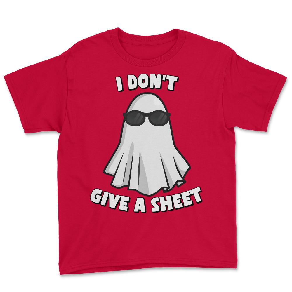 I Don't Give a Sheet Funny Halloween - Youth Tee - Red