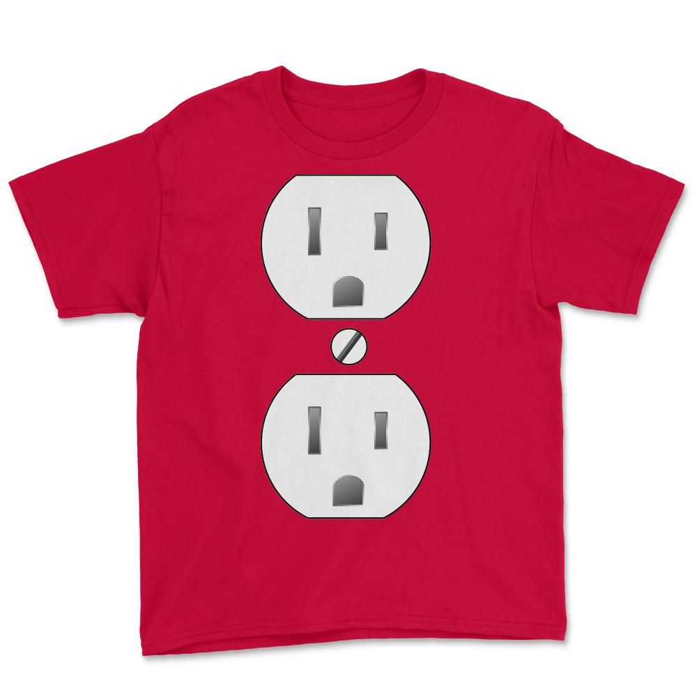 Electrical Outlet Halloween Costume - Youth Tee - Red