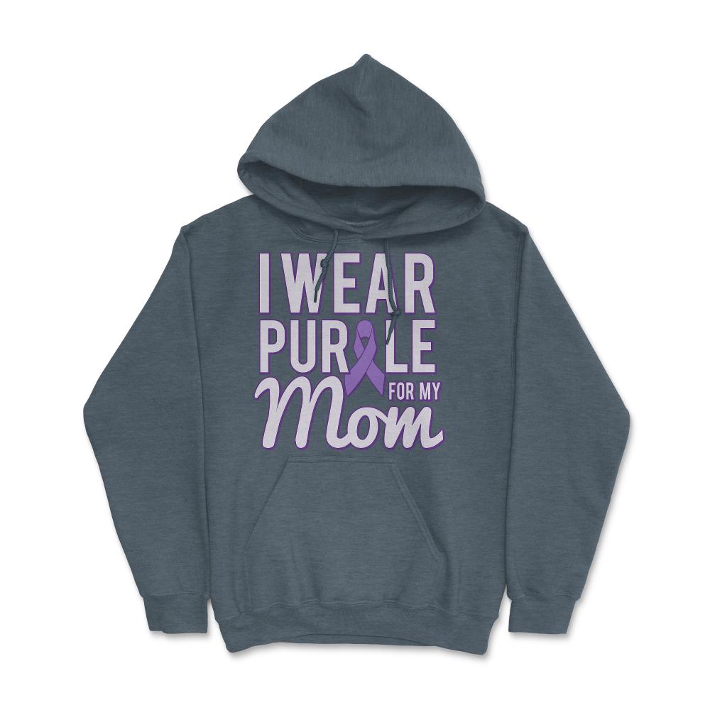 I Wear Purple For My Mom Alzheimer's - Hoodie - Dark Grey Heather