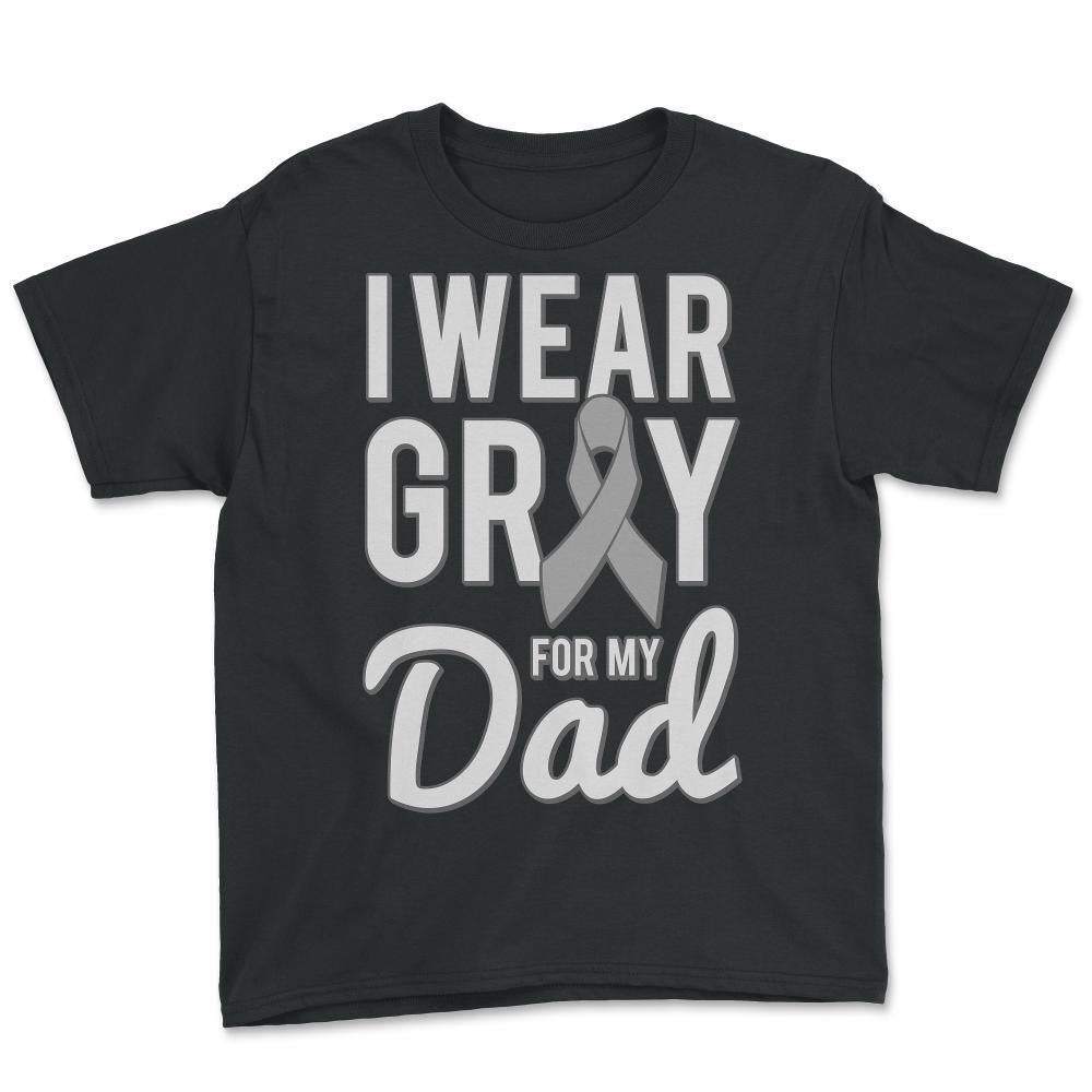 I Wear Gray For My Dad - Youth Tee - Black