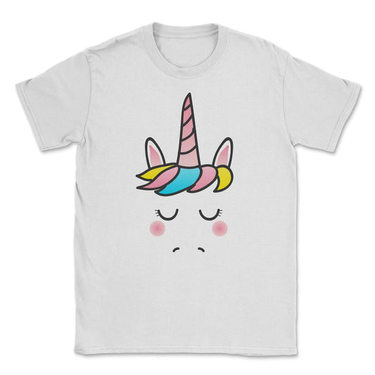 Cute Unicorn Face Unisex T-Shirt - White