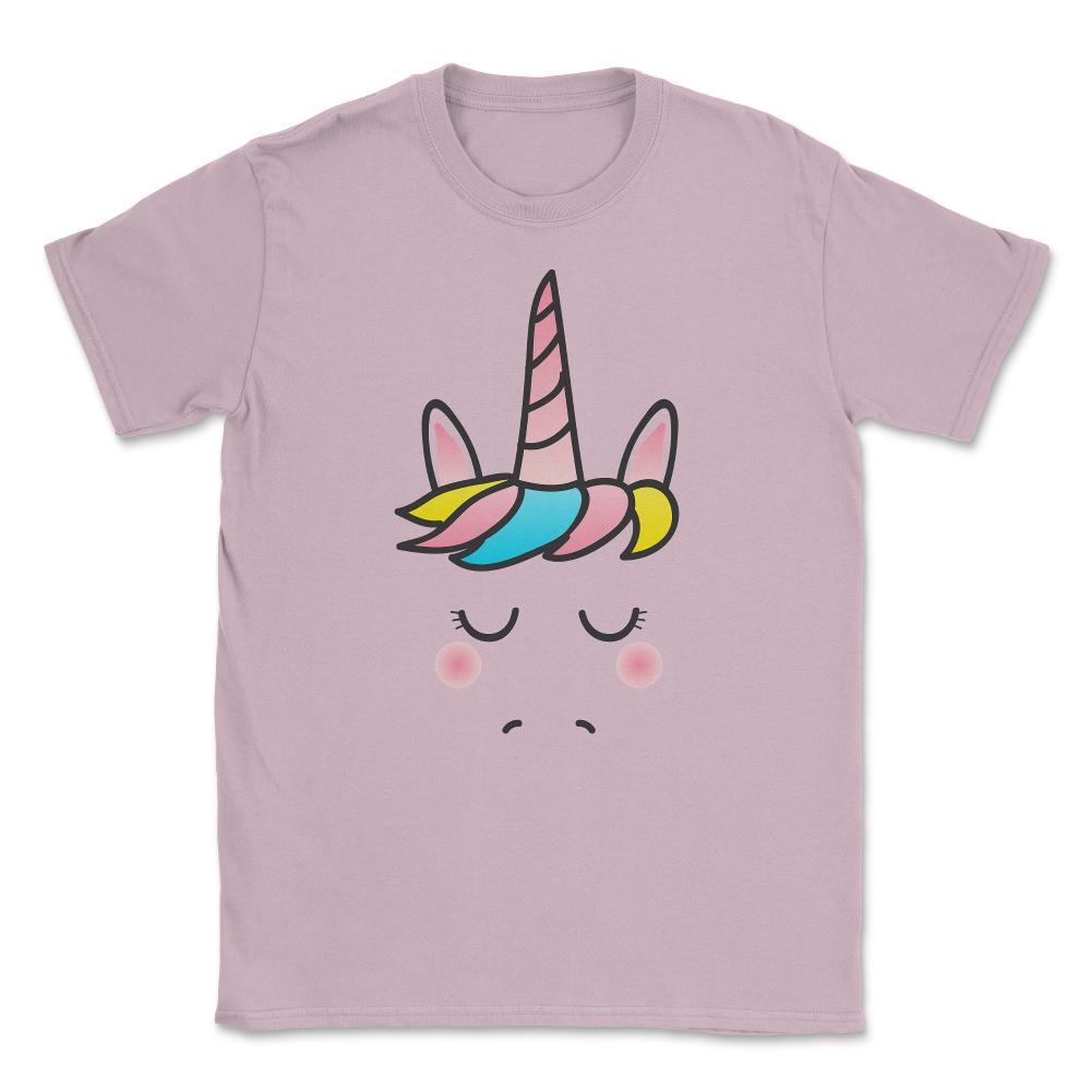 Cute Unicorn Face Unisex T-Shirt - Light Pink