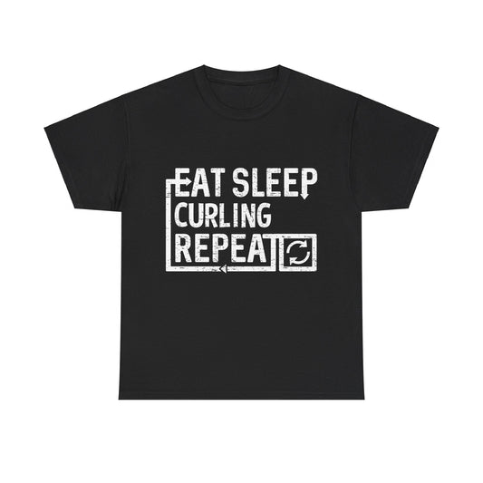 Eat Sleep Curling Unisex Graphic T-Shirt, Sizes S-5XL