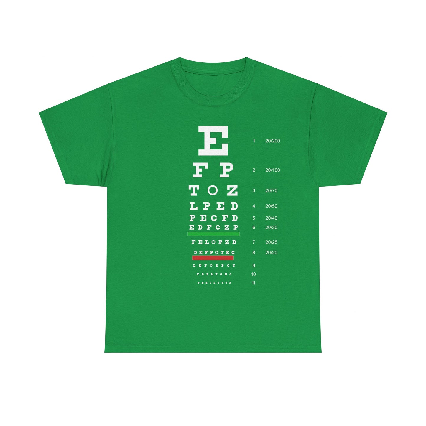 Snellen Eye Chart Unisex Graphic T-Shirt, Sizes S-5XL