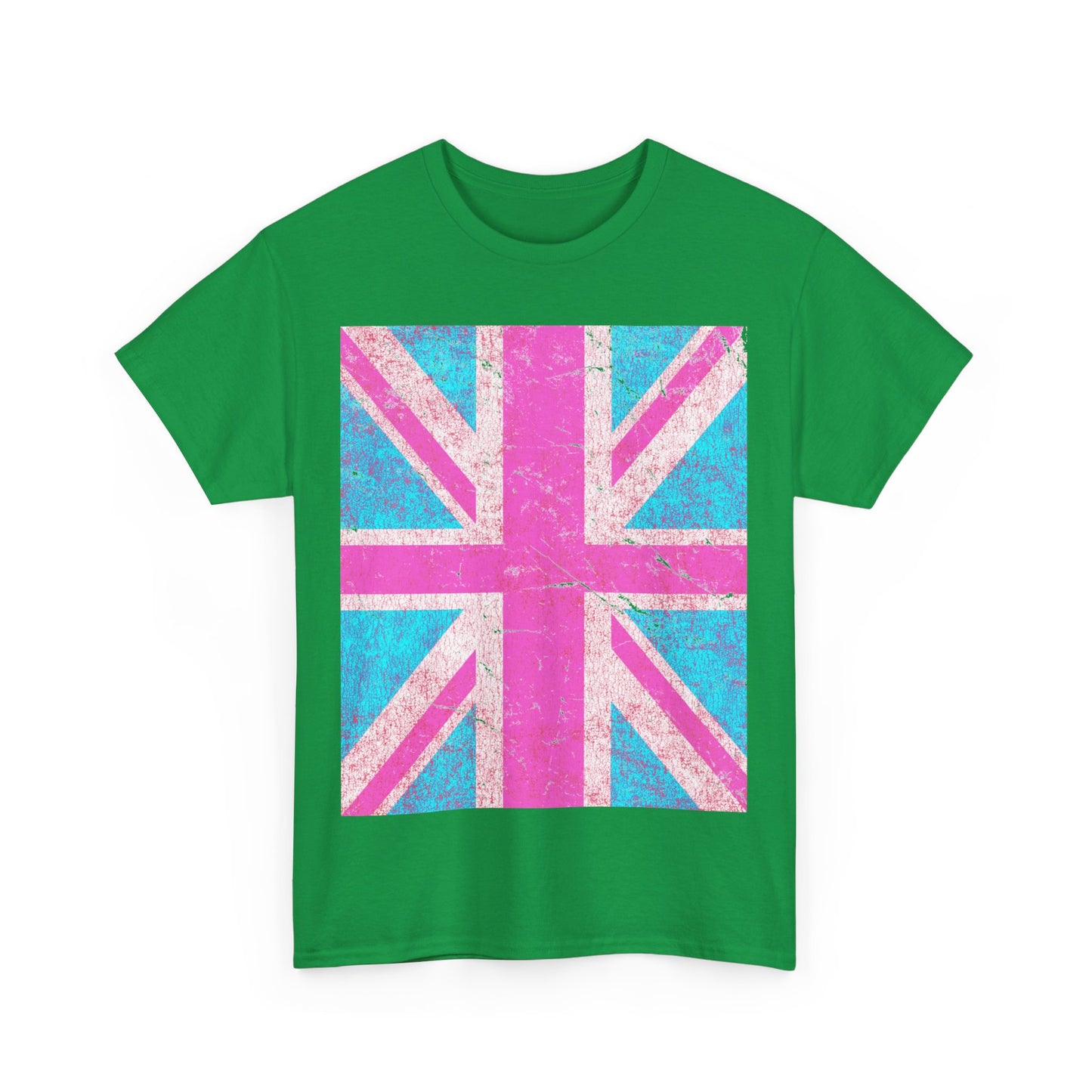 Pink Retro Union Jack Flag Unisex Graphic T-Shirt, Sizes S-5XL