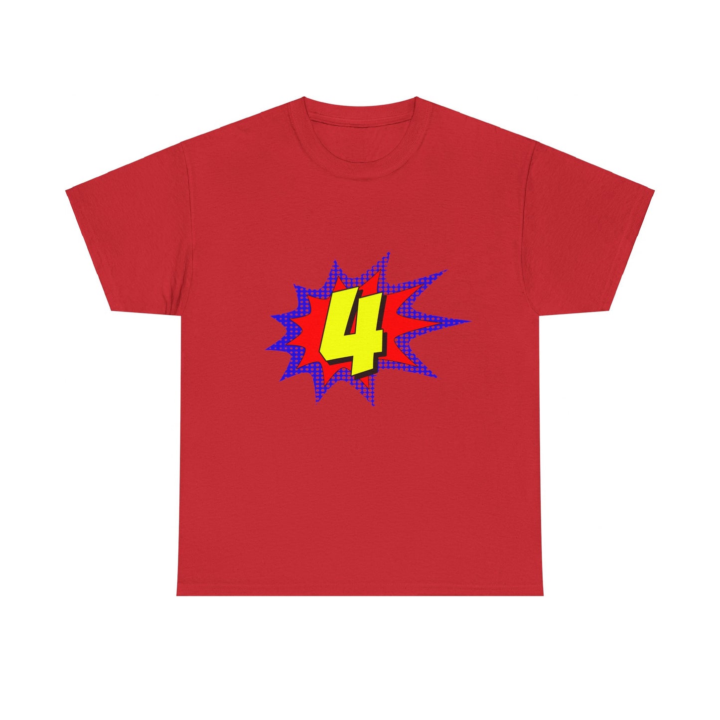 Superhero 4 Years Old Birthday Unisex Graphic T-Shirt, Sizes S-5XL