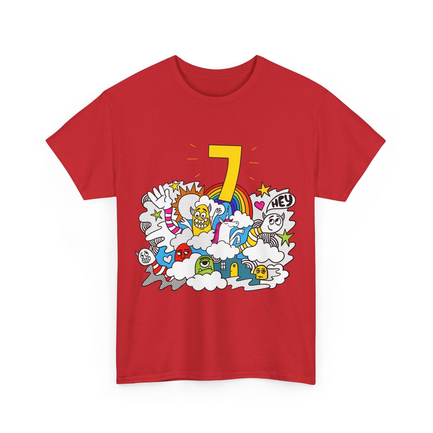 7th Birthday Monsters Unicorn Unisex Graphic T-Shirt, Sizes S-5XL