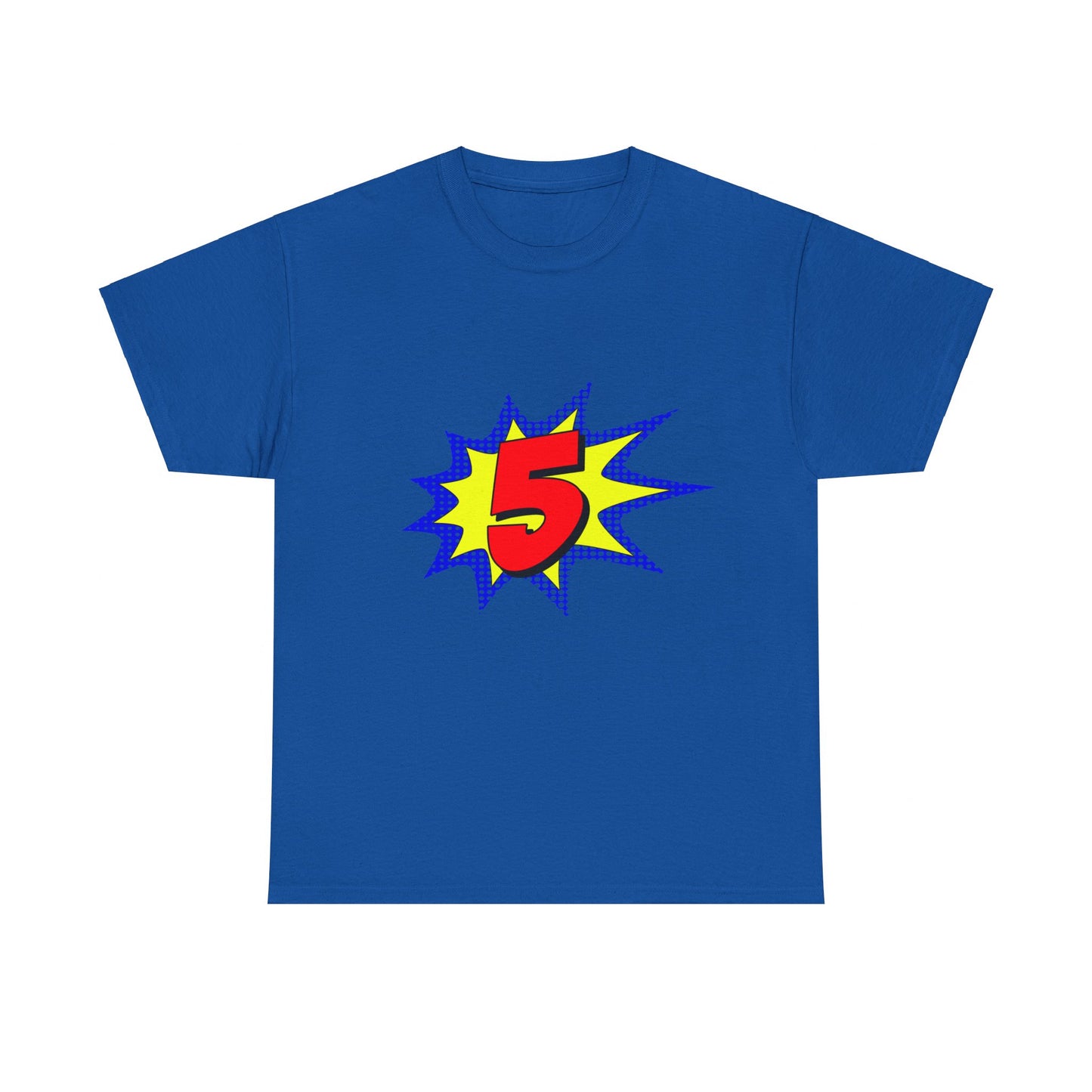 Superhero 5 Years Old Birthday Unisex Graphic T-Shirt, Sizes S-5XL