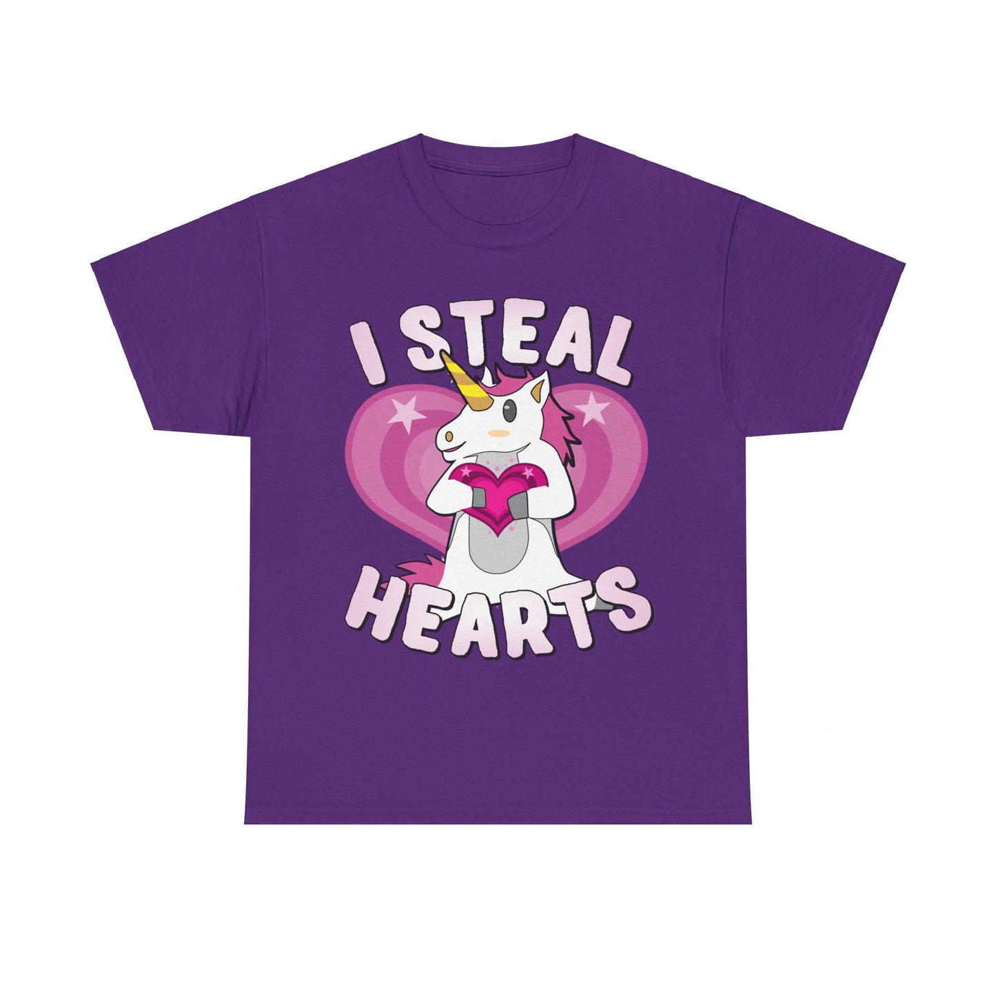 I Steal Hearts Unicorn Valentine's Day Unisex Graphic T-Shirt, Sizes S-5XL