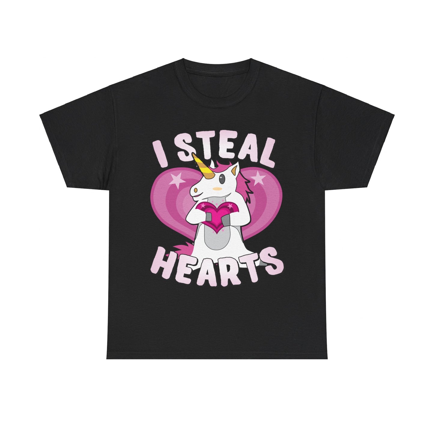 I Steal Hearts Unicorn Valentine's Day Unisex Graphic T-Shirt, Sizes S-5XL