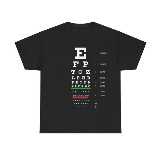 Snellen Eye Chart Unisex Graphic T-Shirt, Sizes S-5XL