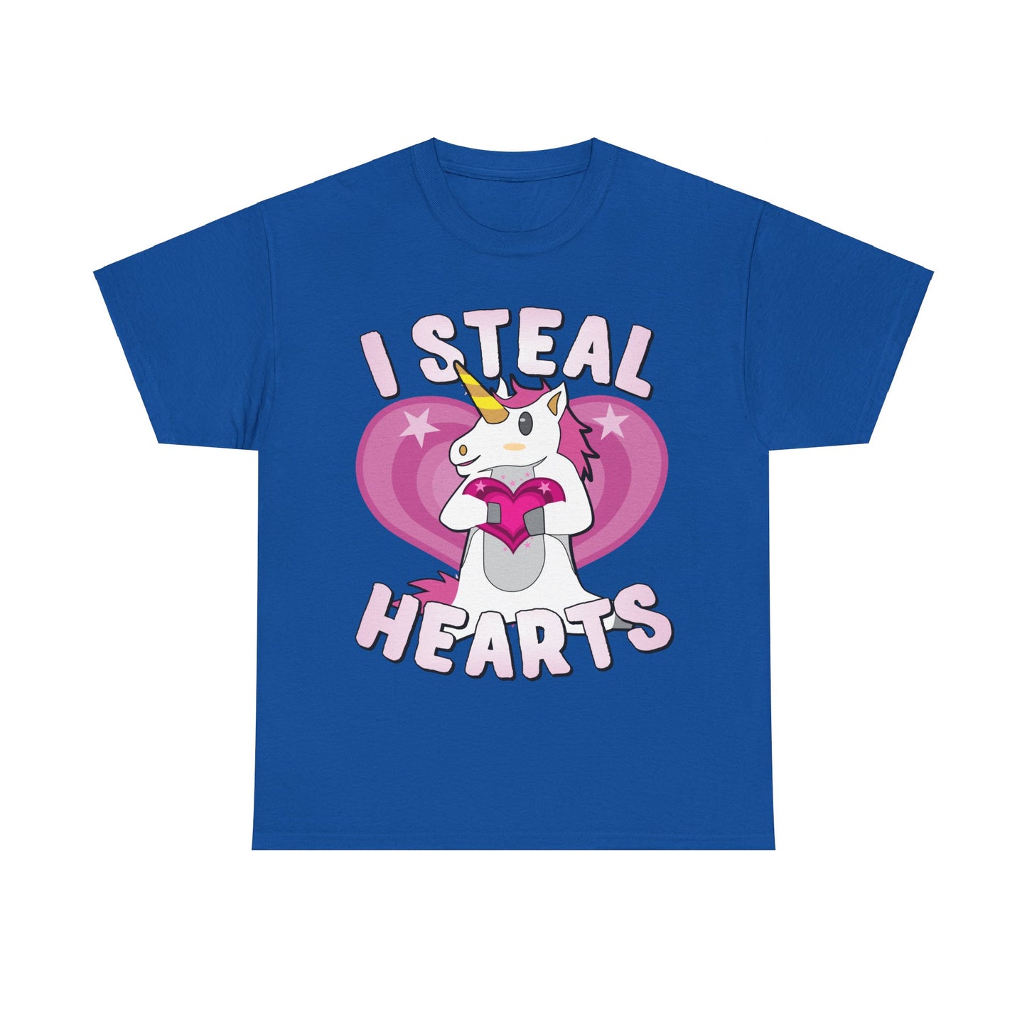 I Steal Hearts Unicorn Valentine's Day Unisex Graphic T-Shirt, Sizes S-5XL