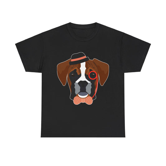 Hipster Boxer Dog Unisex Graphic T-Shirt, Sizes S-5XL